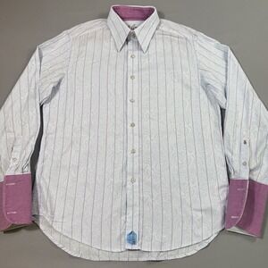 Robert Graham Shirt Mens Medium Paisley AOP Button Up Long Sleeve French Cuff